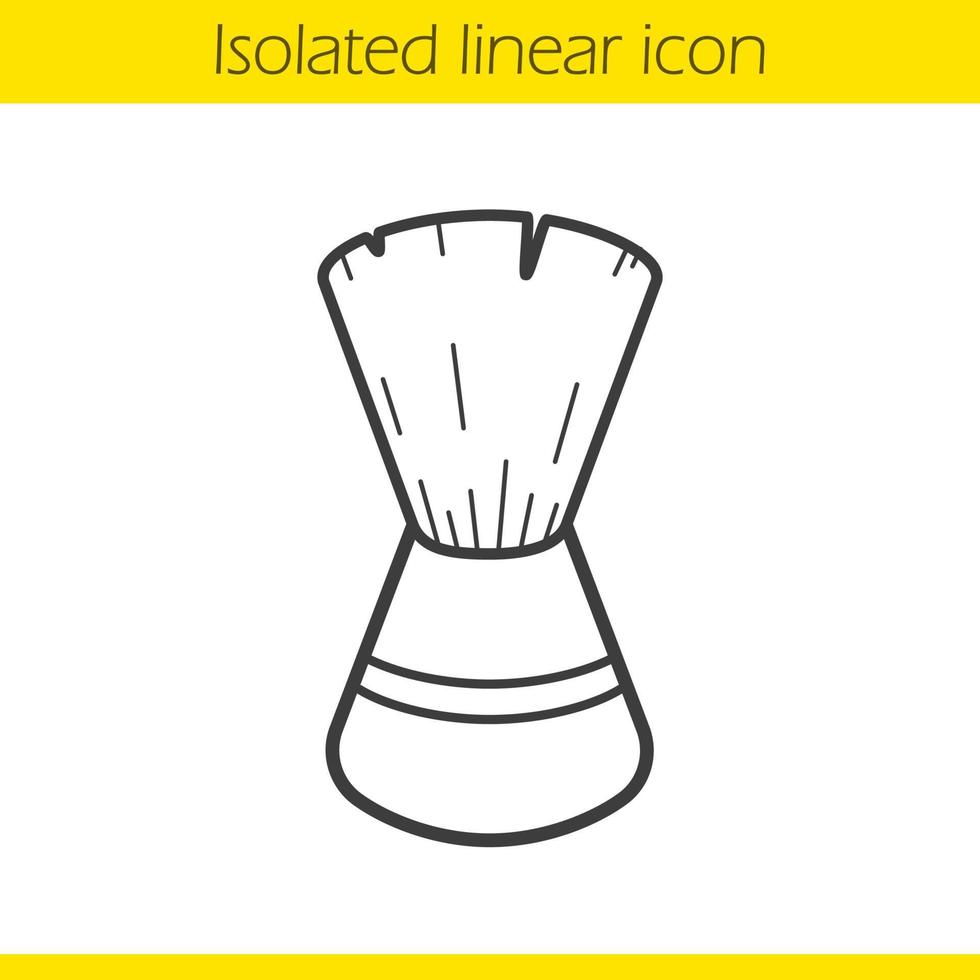 Shaving brush linear icon. Thin line illustration. Contour symbol. Vector isolated outline drawing