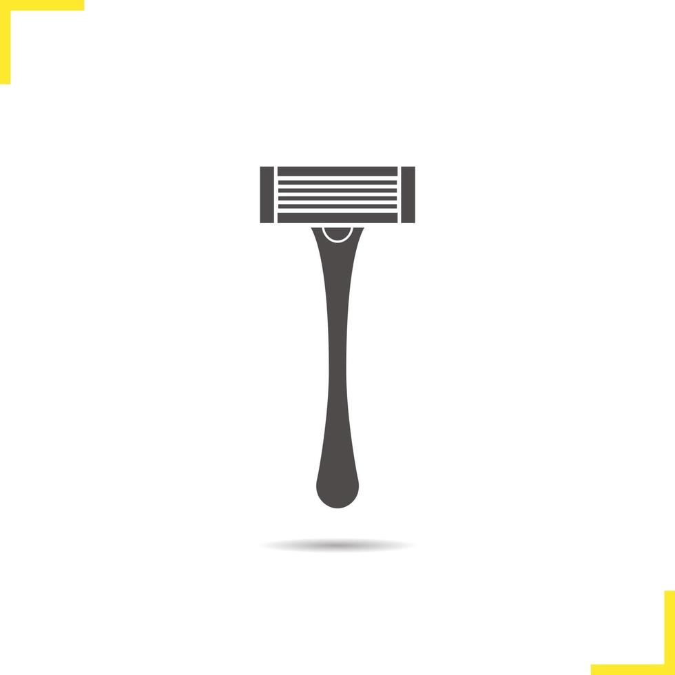 Shaver icon. Drop shadow silhouette symbol. Shaving razor. Vector isolated illustration