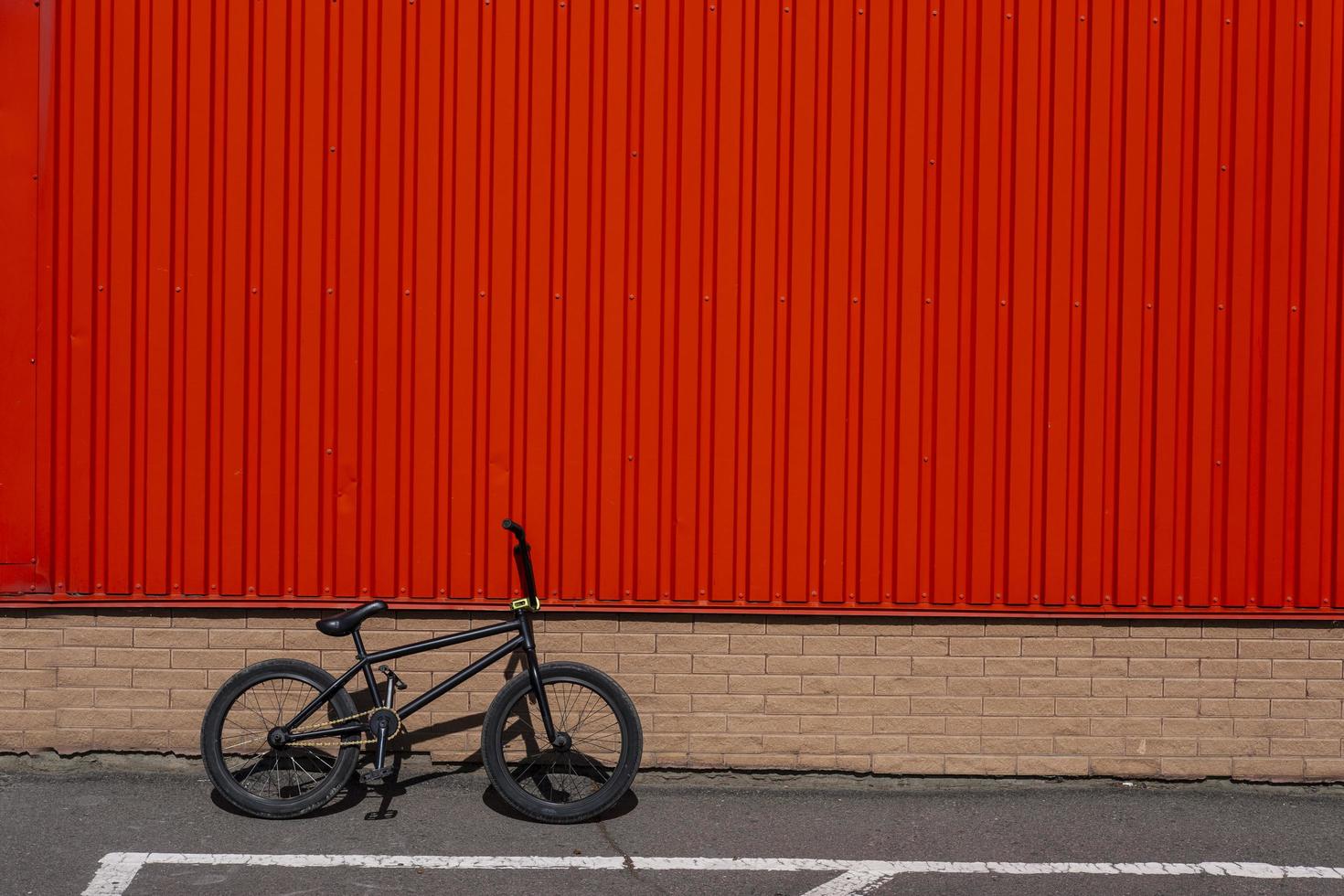 Black BMX bicycle outdoors photo