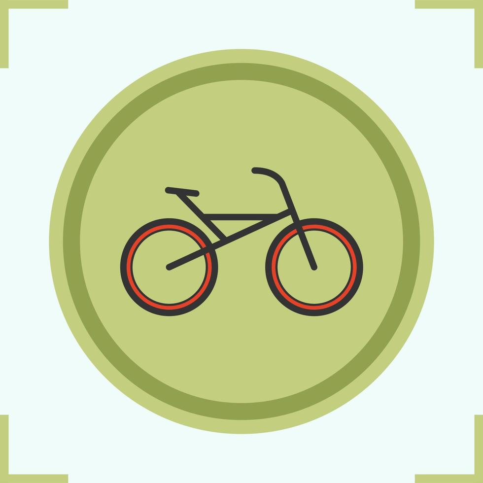 icono de color de bicicleta. emblema de la tienda de bicicletas. símbolo de ciclismo. vector ilustración aislada