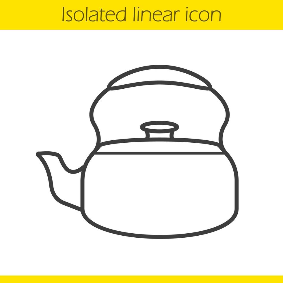 Kettle linear icon. Thin line illustration. Contour symbol. Vector isolated outline drawing