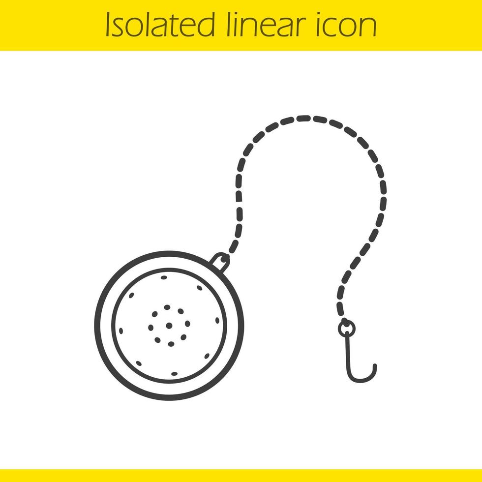 Tea ball infuser linear icon. Thin line illustration. Tea filter contour symbol. Vector isolated outline drawing