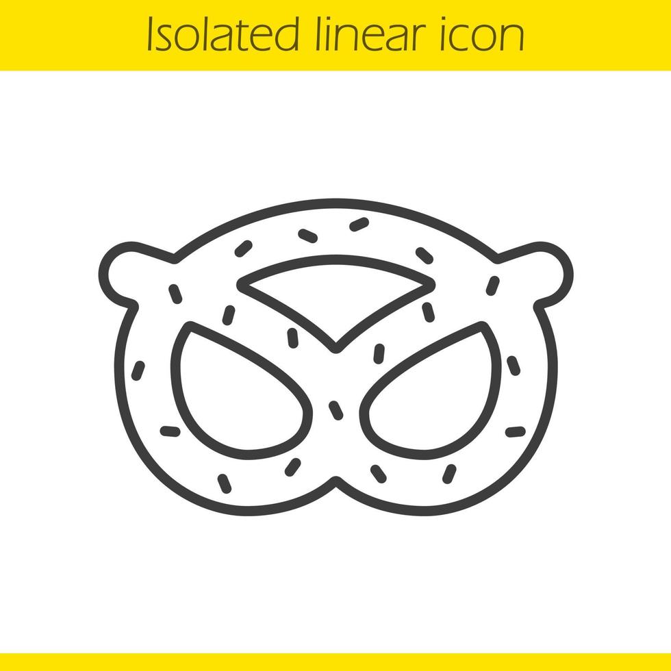 Pretzel linear icon. Thin line illustration. Brezel contour symbol. Vector isolated outline drawing