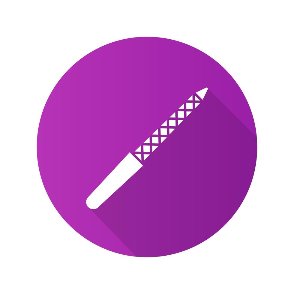 Nail file flat design long shadow icon. Vector silhouette symbol