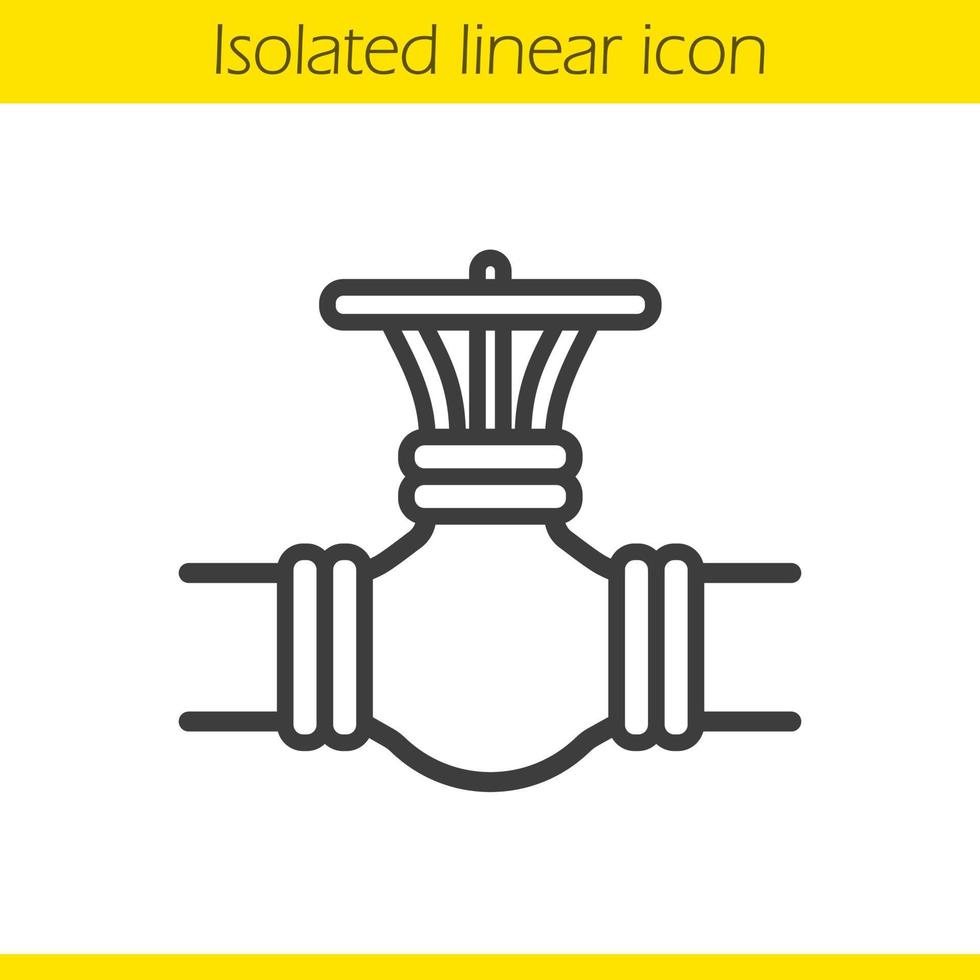 Gas pipe valve linear icon. Thin line illustration. Contour symbol. Vector isolated outline drawing