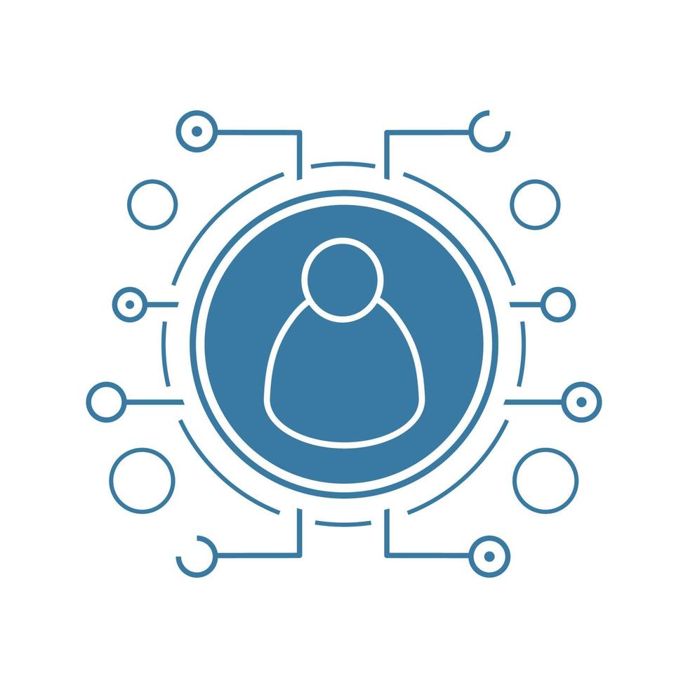 Admin user flat linear long shadow icon. Cyber security. Personal data. Vector line symbol