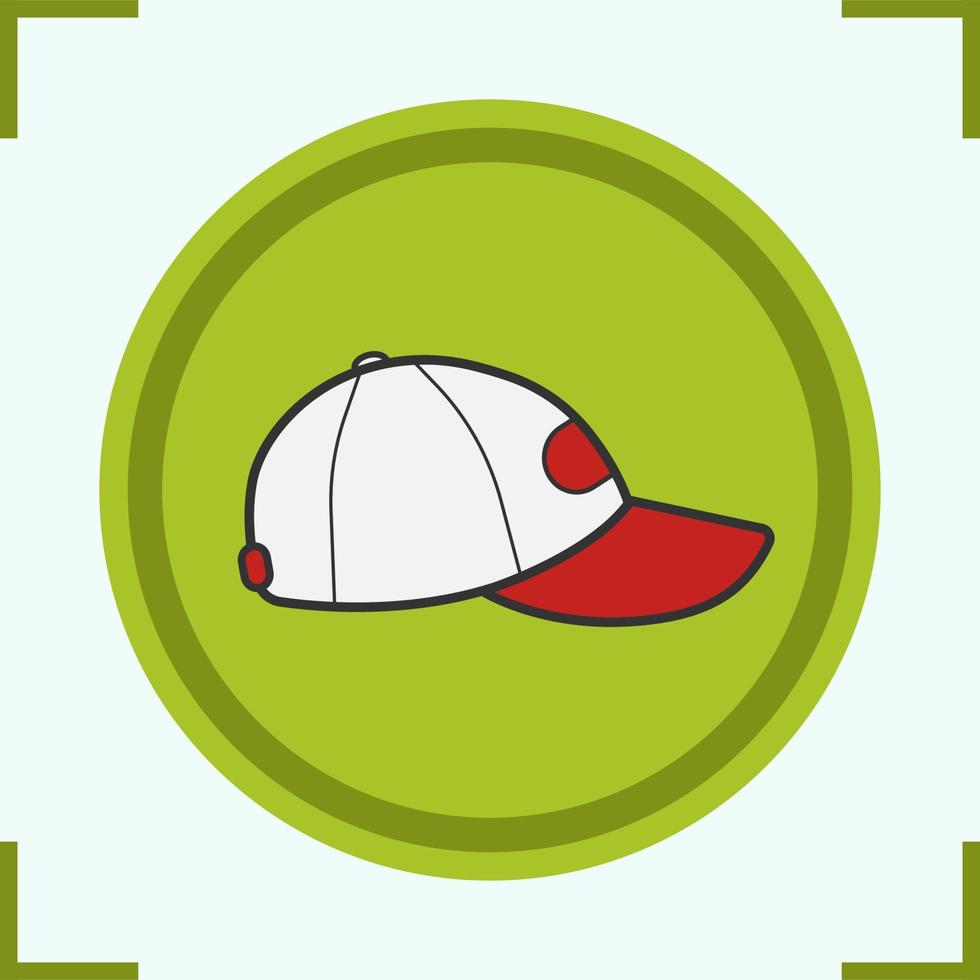 Baseball cap color icon. Isolated vector illustration