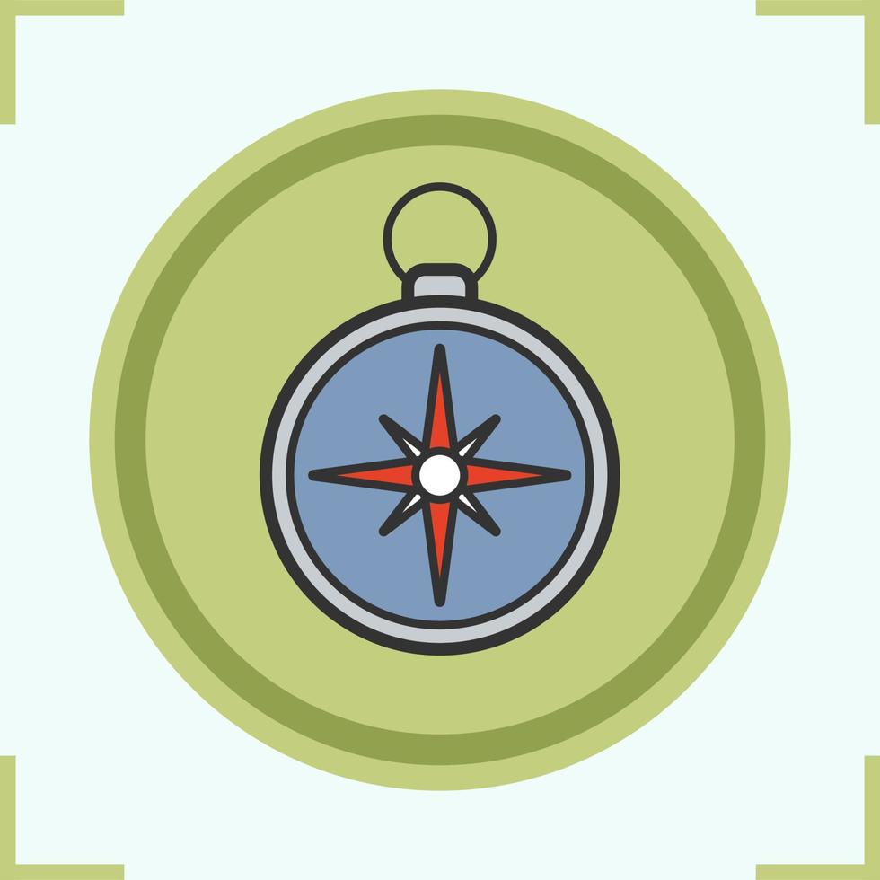 Compass color icon. Isolated vector illustration