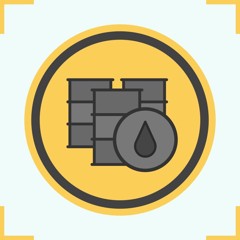 Oil barrels color icon. Isolated vector illustration