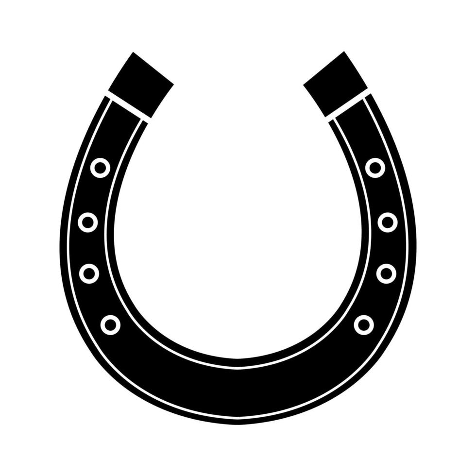 Horseshoe icon. Silhouette symbol. Negative space. Vector isolated illustration