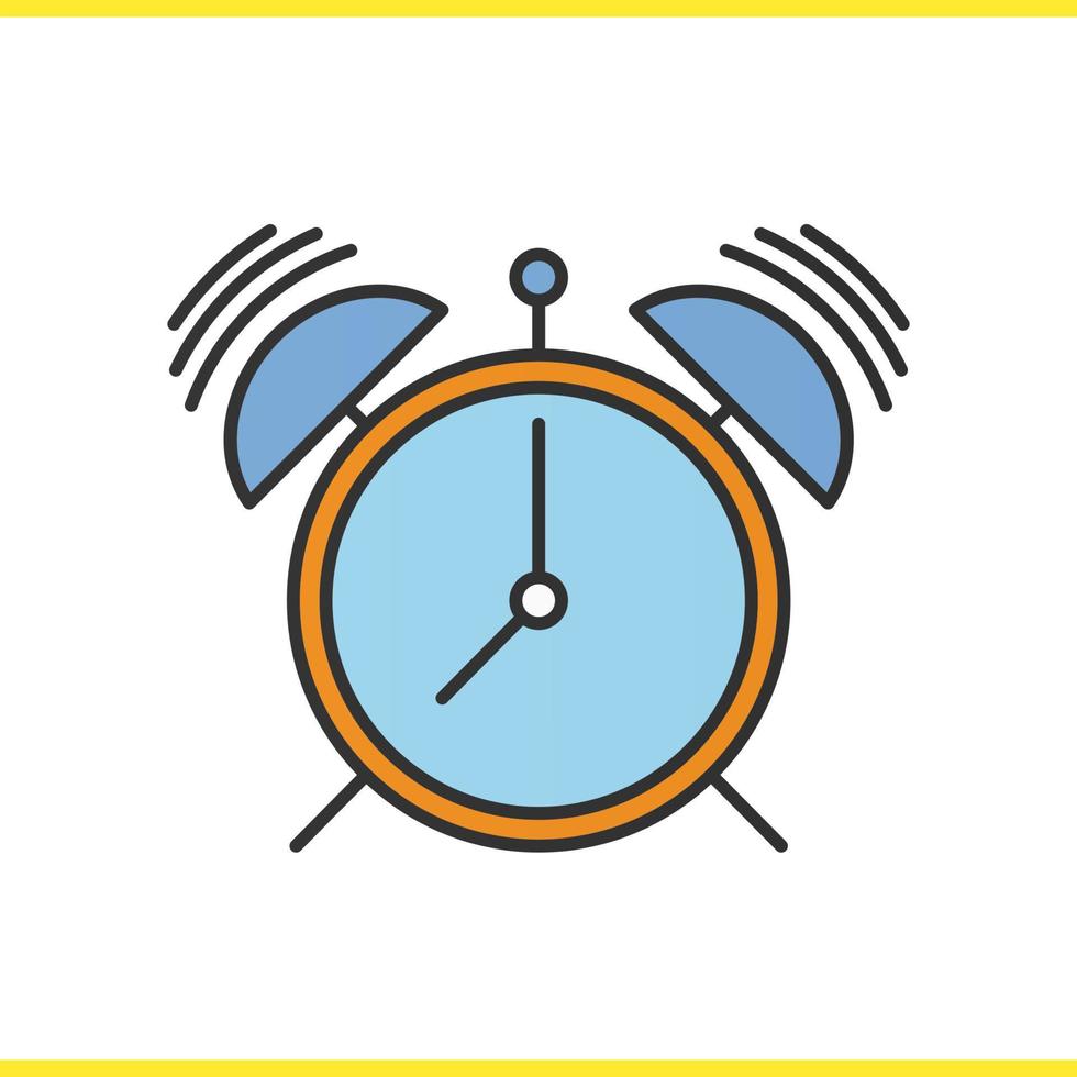 Alarm clock color icon. Isolated vector illustration