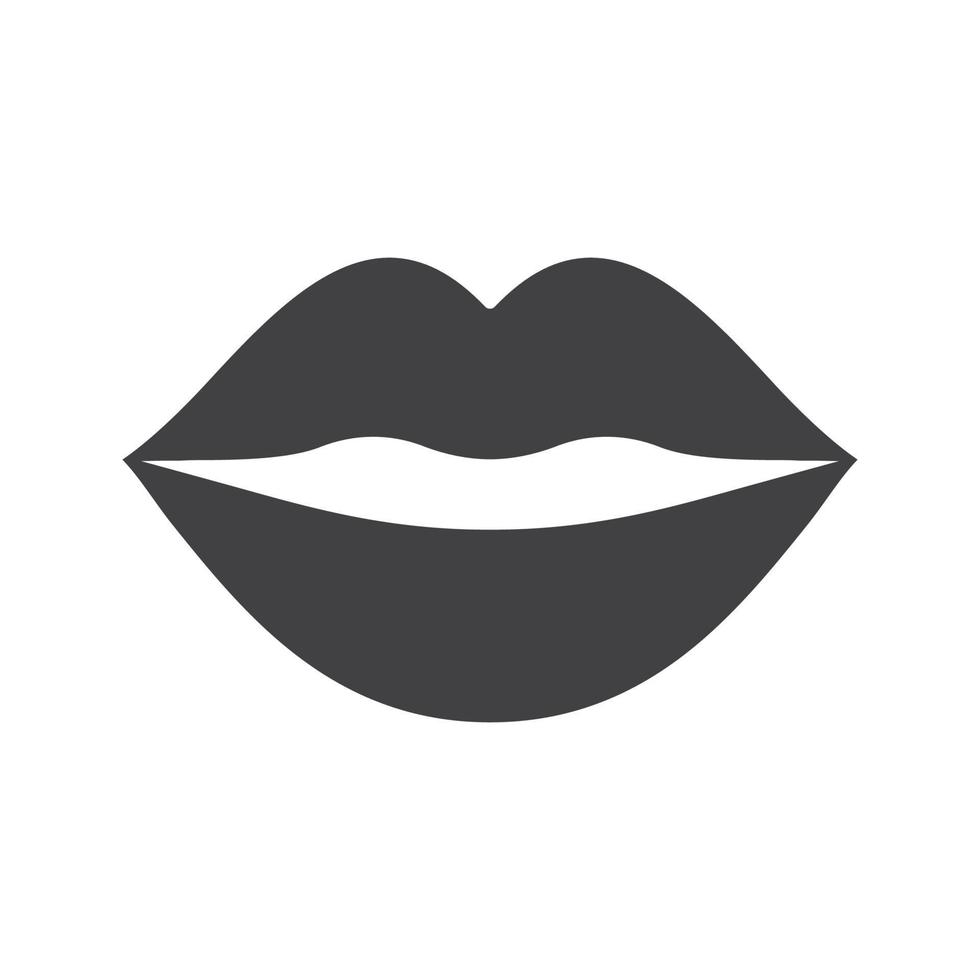 icono de beso. símbolo de silueta. labios de mujer. espacio negativo. vector ilustración aislada