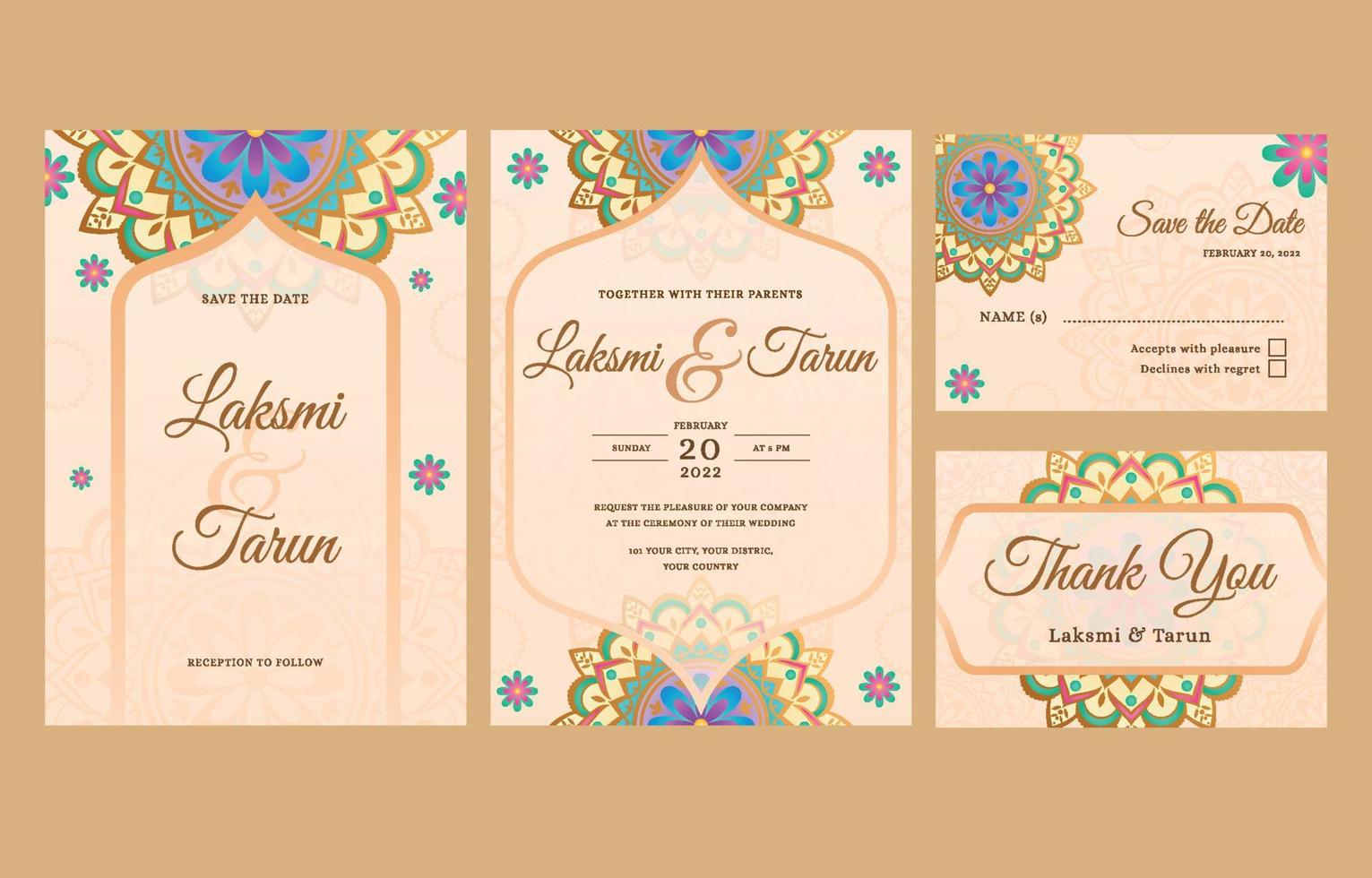 India Wedding Invitation vector