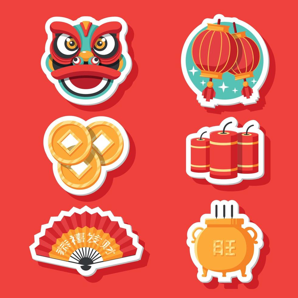 Chinese New Year Stickers vector