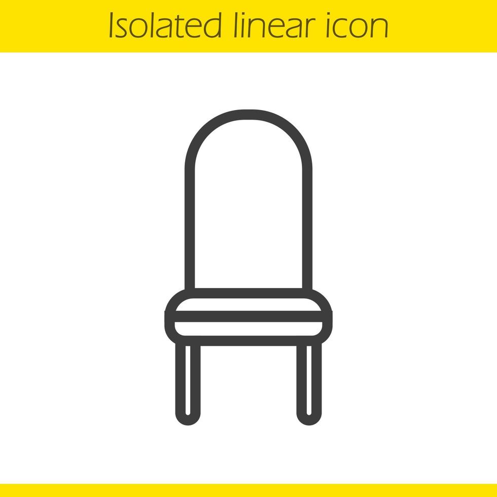 Chair linear icon. Thin line illustration. Upholstered chair contour symbol. Vector isolated outline drawing