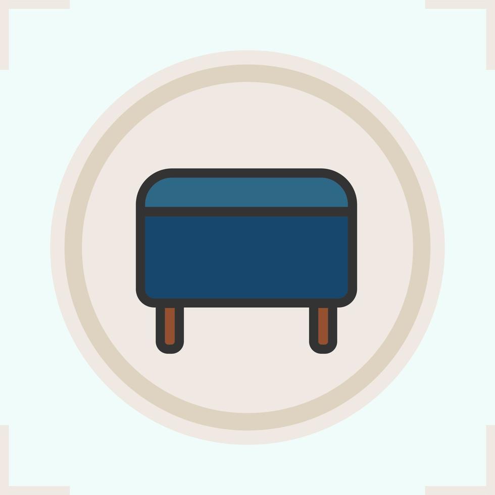 Ottoman color icon. Footstool. Pouf. Isolated vector illustration