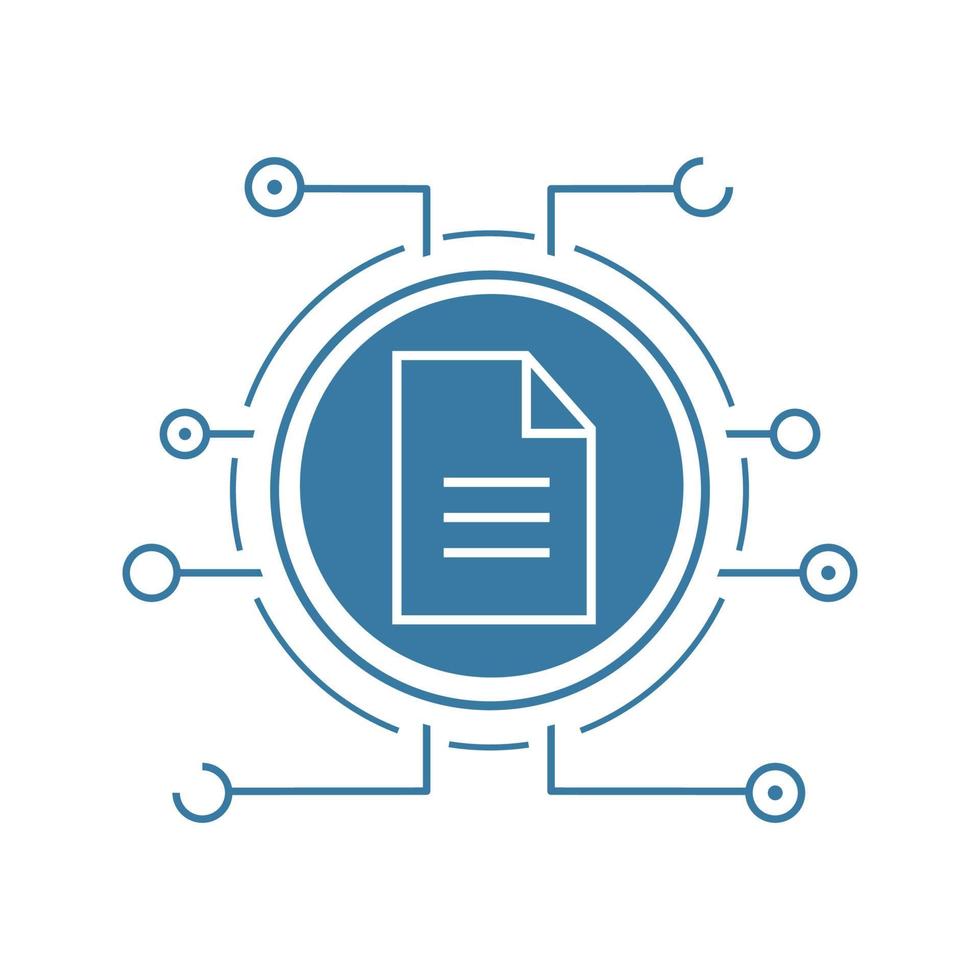 Web document flat linear long shadow icon. Digital file. Vector line symbol