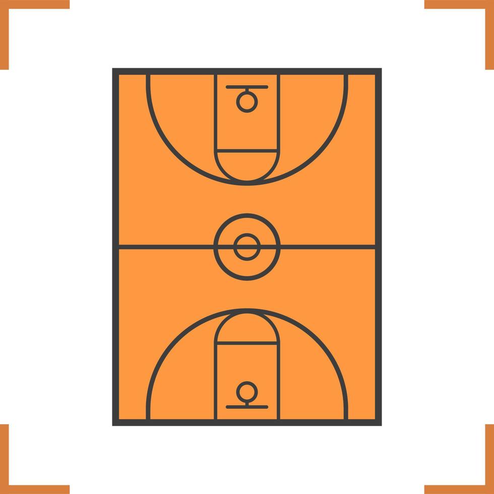 icono de color de la cancha de baloncesto. ilustración vectorial aislada vector