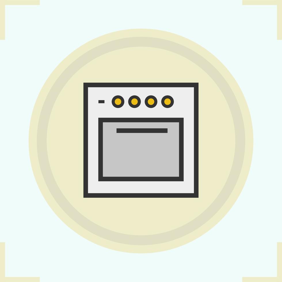 Stove color icon. Gas cooker. Oven. Isolated vector illustration