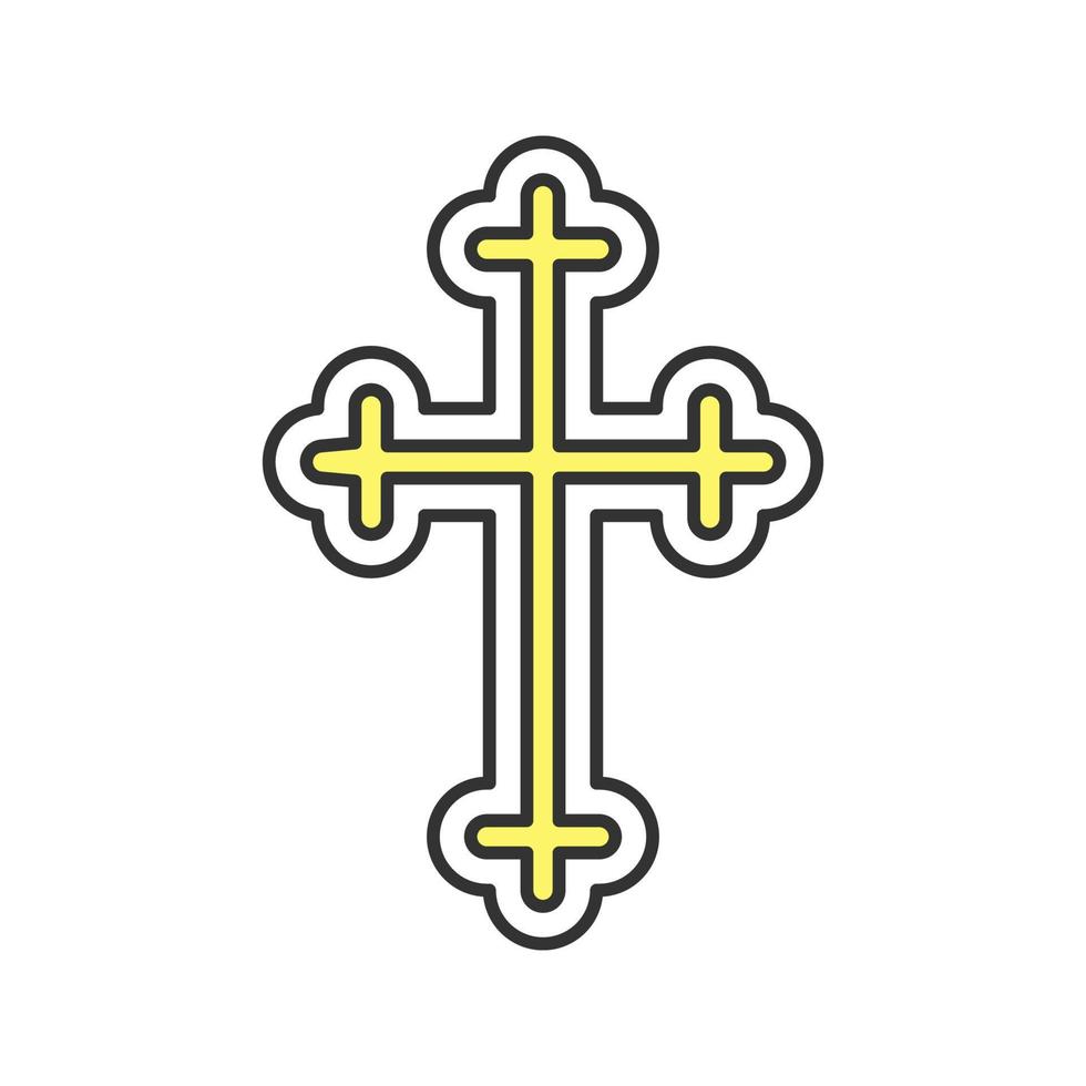 Easter cross color icon. Isolated vector illustration
