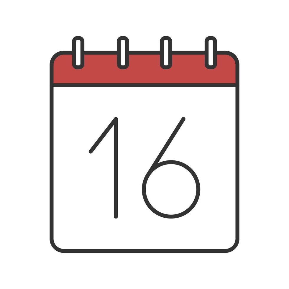 16 de abril icono de color de calendario. día de Pascua. ilustración vectorial aislada vector