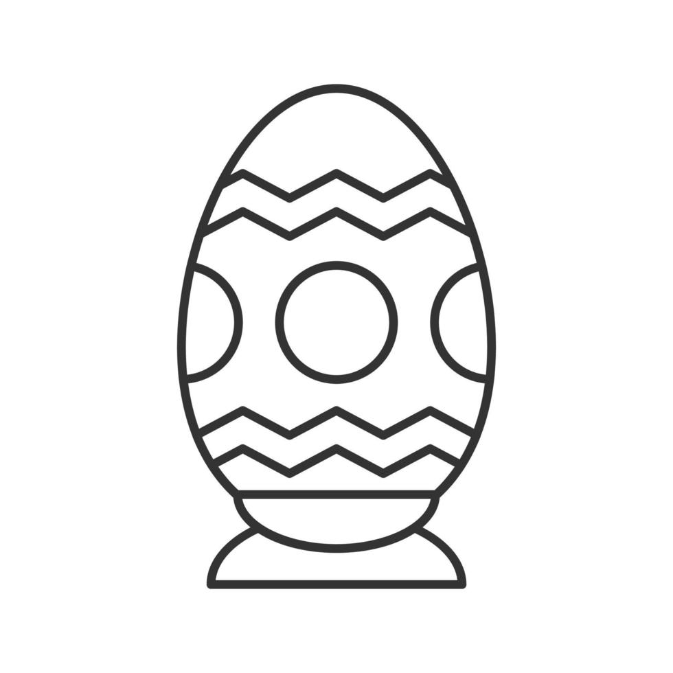 Easter egg linear icon. Thin line illustration. Contour symbol. Vector isolated outline drawing