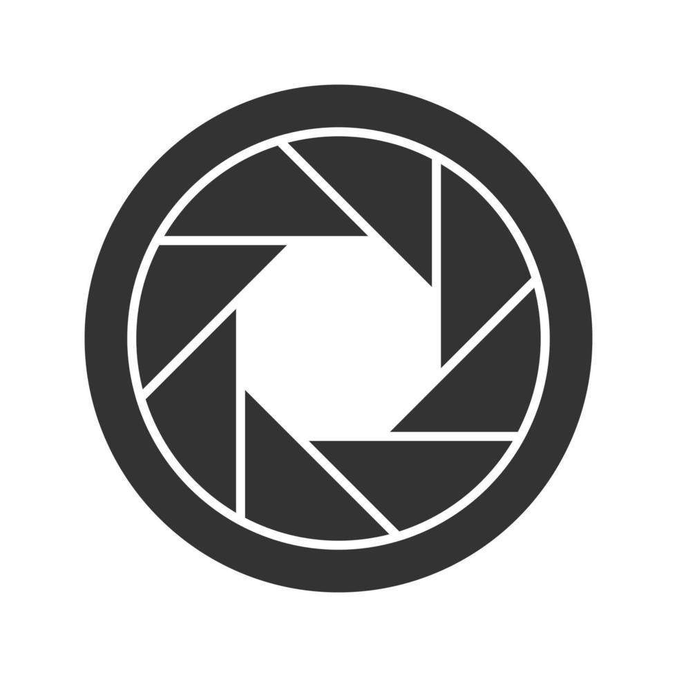 Diaphragm glyph icon. Shutter. Silhouette symbol. Negative space. Vector isolated illustration