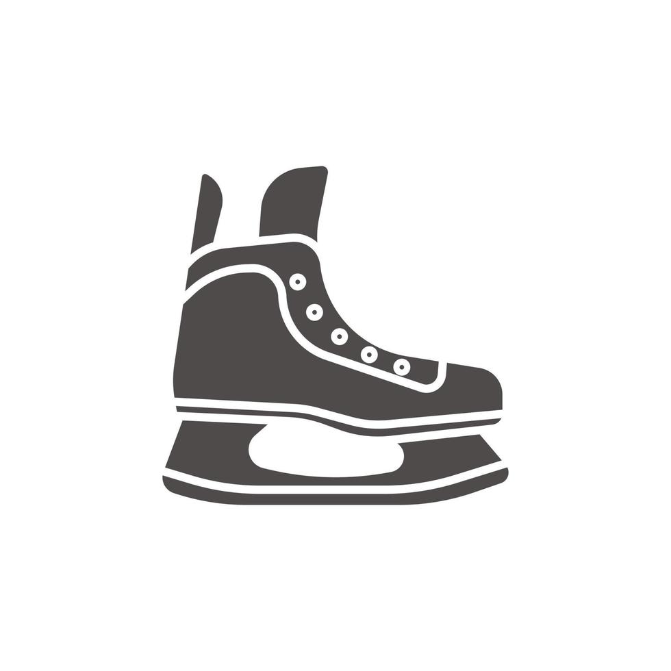 Ice skate glyph icon. Silhouette symbol. Hockey skate. Negative space. Vector isolated illustration
