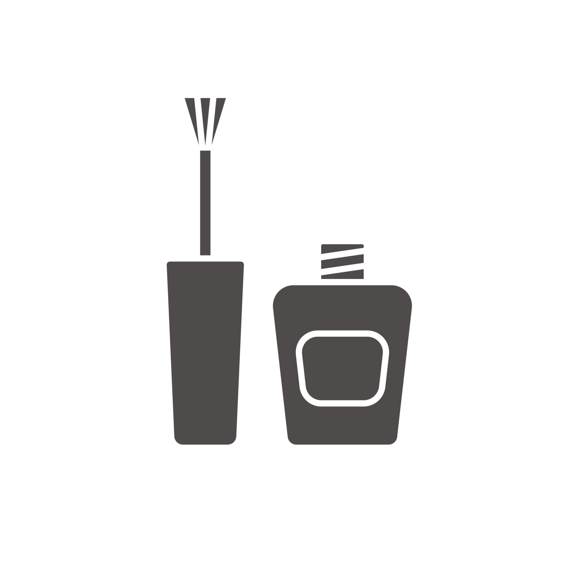 Nail polish glyph icon. Silhouette symbol. Nail varnish bottle with