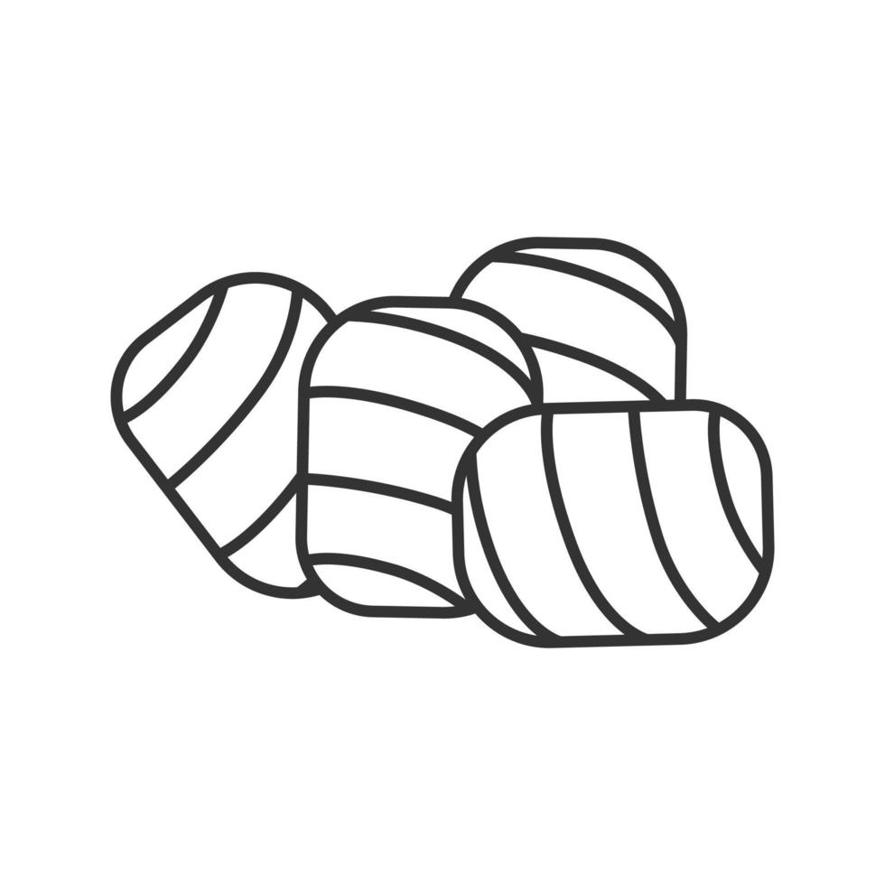 Twisted marshmallow linear icon. Thin line illustration. Contour symbol. Vector isolated outline drawing