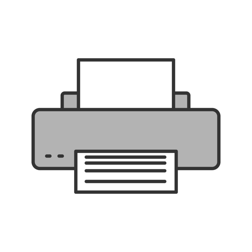 Printer color icon. Printing machine. Isolated vector illustration