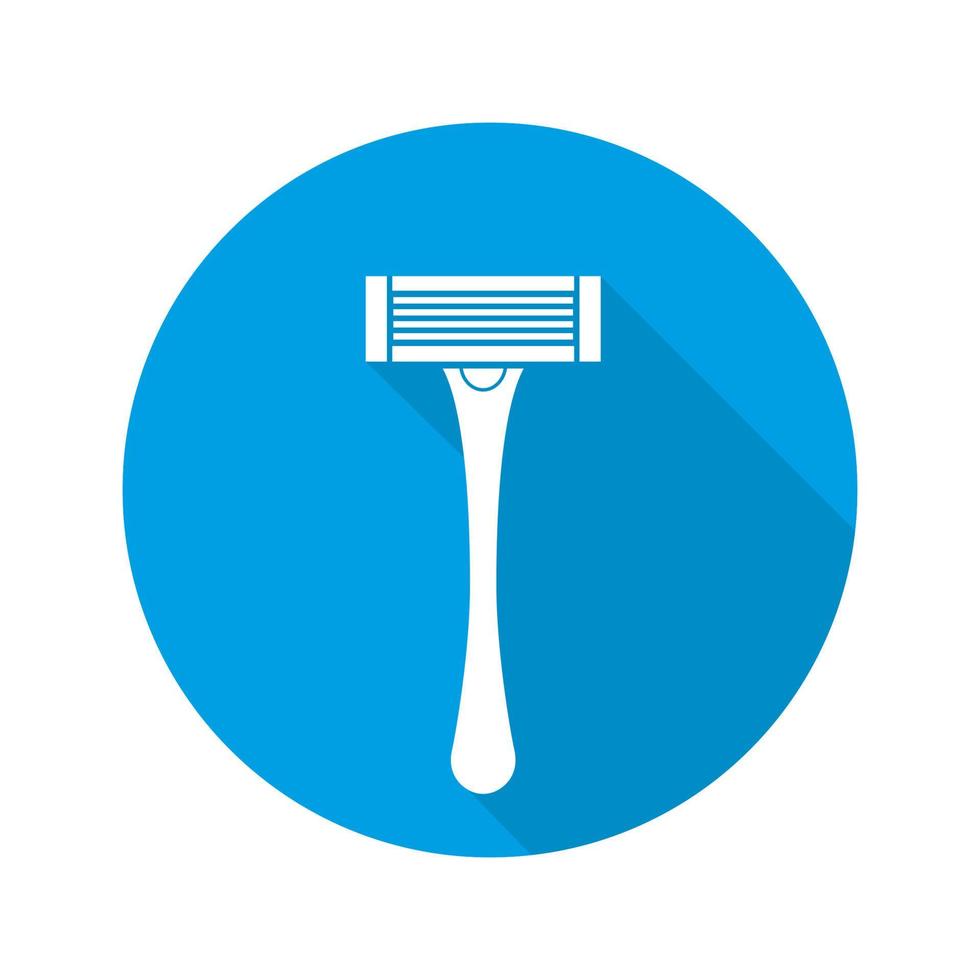 Shaver flat design long shadow icon. Shaving razor. Vector silhouette symbol