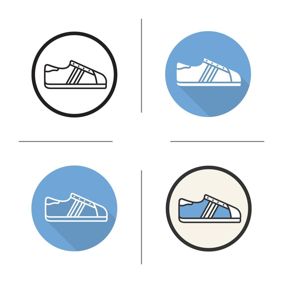 icono de la zapatilla de deporte. diseño plano, estilos lineales y de color. ilustraciones vectoriales aisladas vector