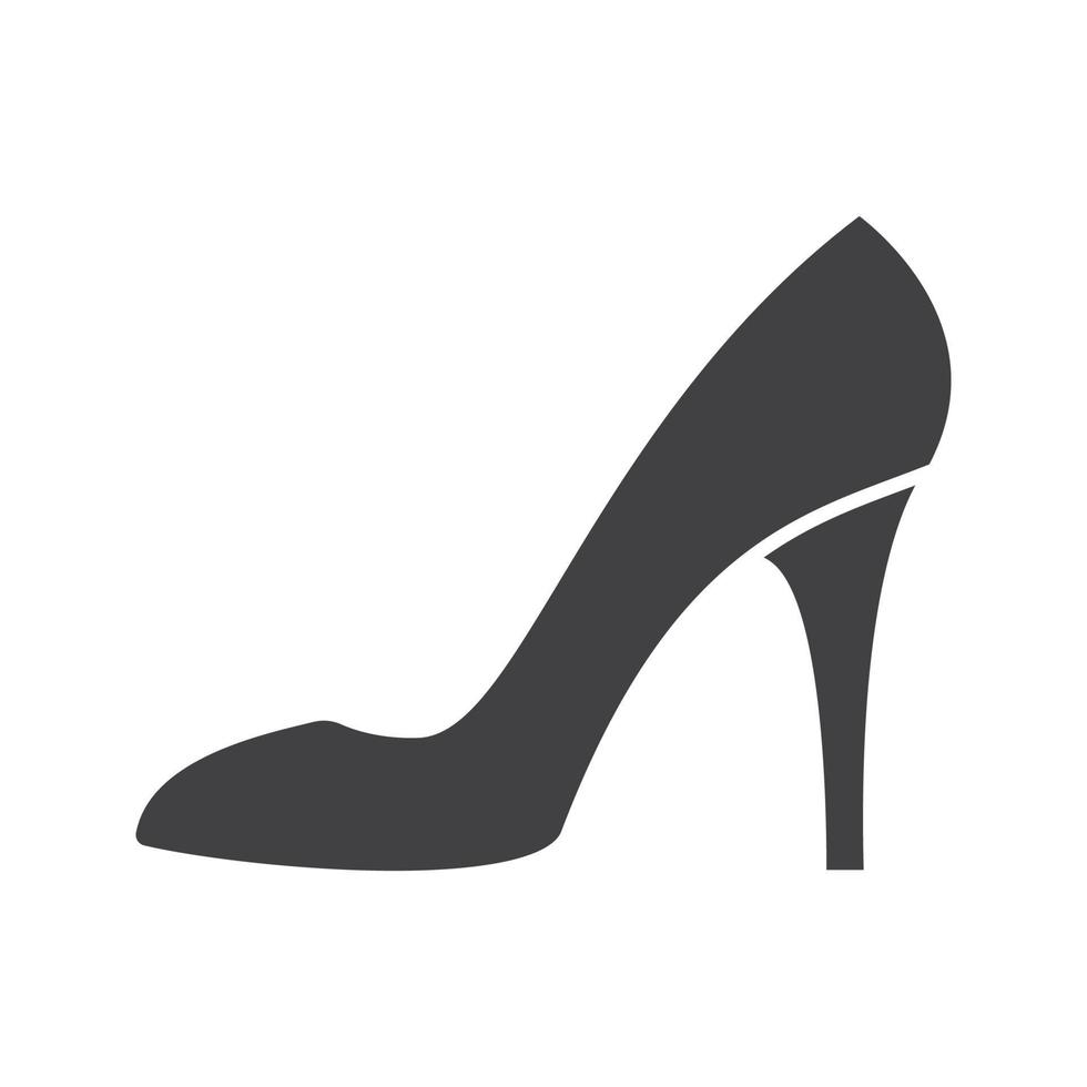 High heel shoe glyph icon. Silhouette symbol. Woman's shoe. Negative space. Vector isolated illustration