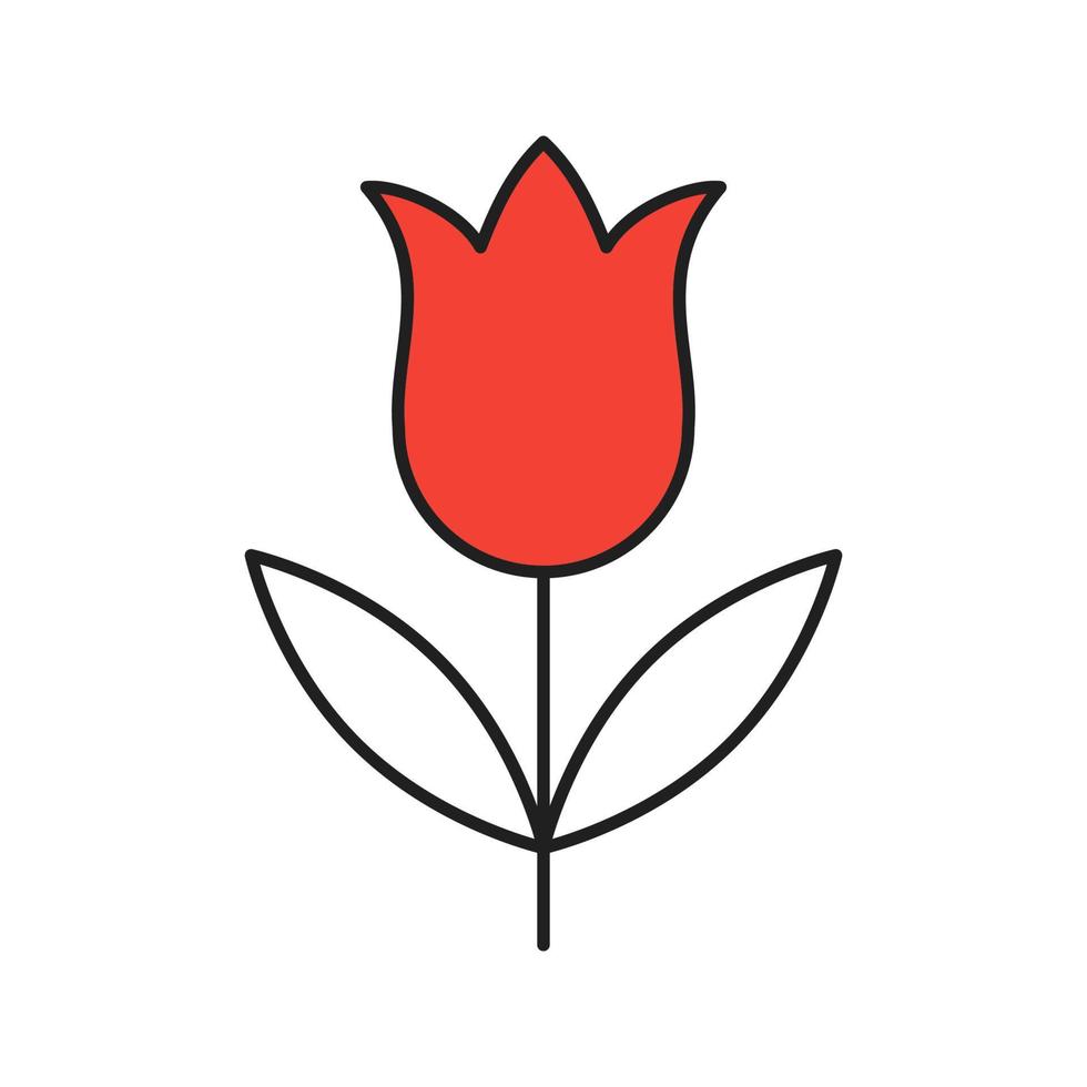 icono lineal de tulipán. Ilustración de línea fina. símbolo de contorno. dibujo de contorno aislado vectorial vector