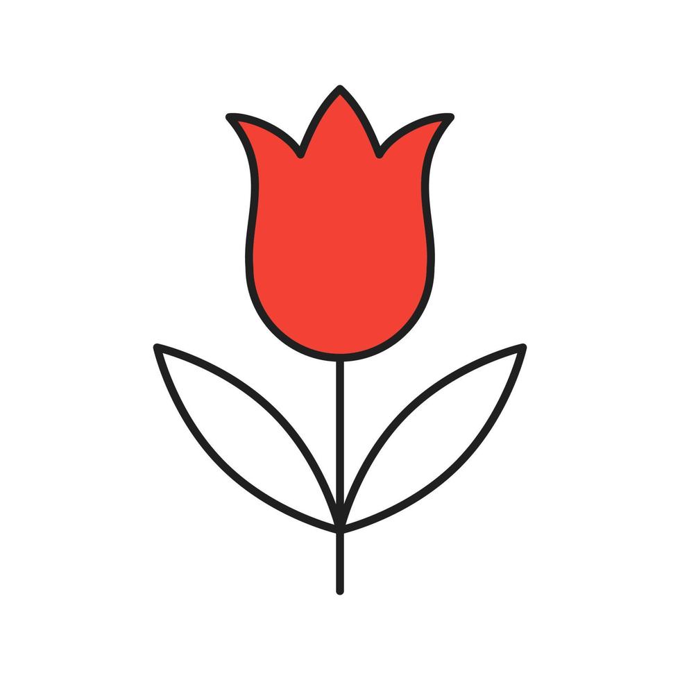 Tulip linear icon. Thin line illustration. Contour symbol. Vector isolated outline drawing