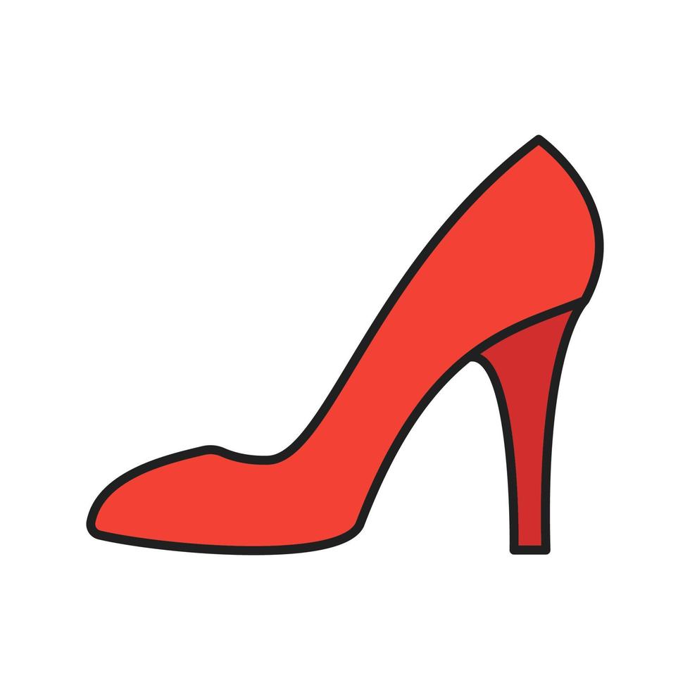 High heel shoe color icon. Woman's shoe. Isolated vector illustration