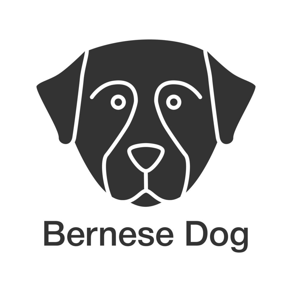 icono de glifo de perro de montaña bernés. perro sennenhund. símbolo de silueta. espacio negativo. vector ilustración aislada