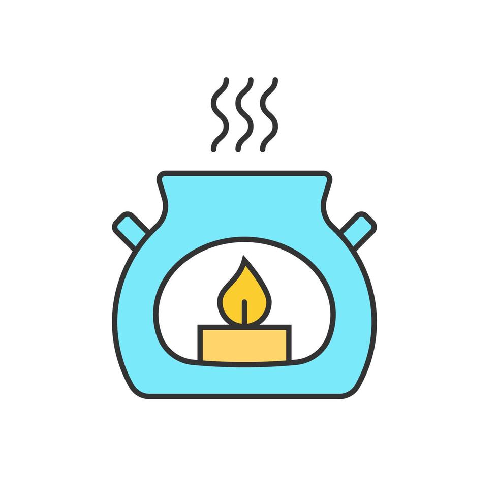 Spa salon aroma candle color icon. Aromatherapy. Isolated vector illustration