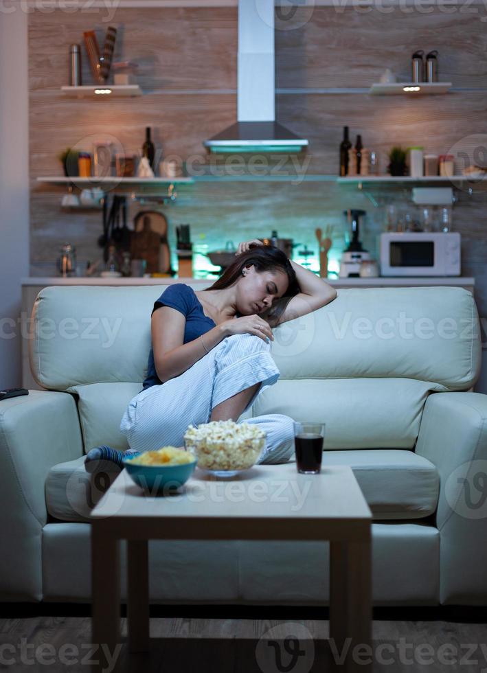 Sleeping in front television photo