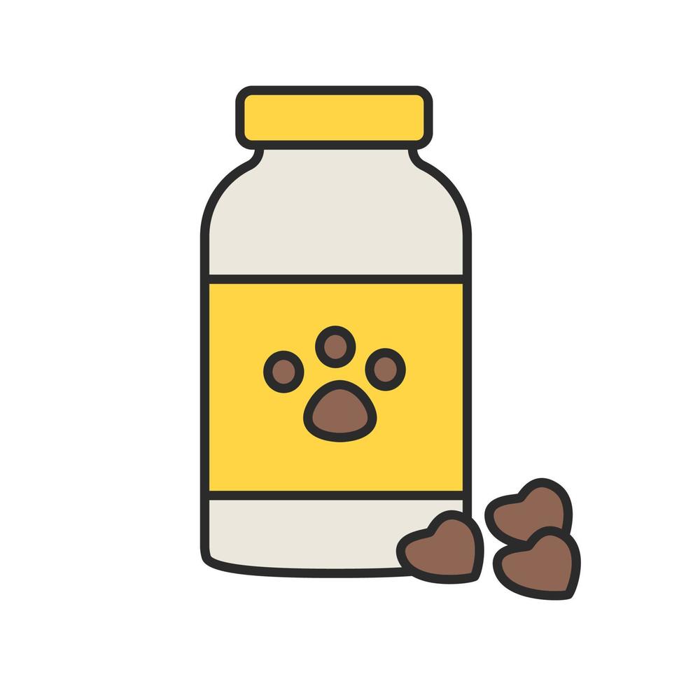 icono de color de medicina para mascotas. farmacia veterinaria. ilustración vectorial aislada vector