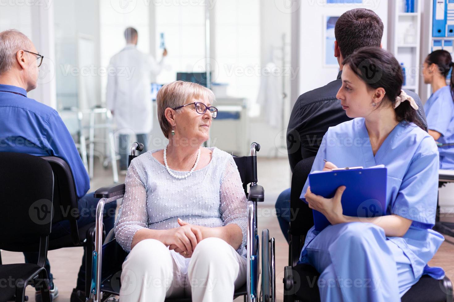 Nurse filing documents photo