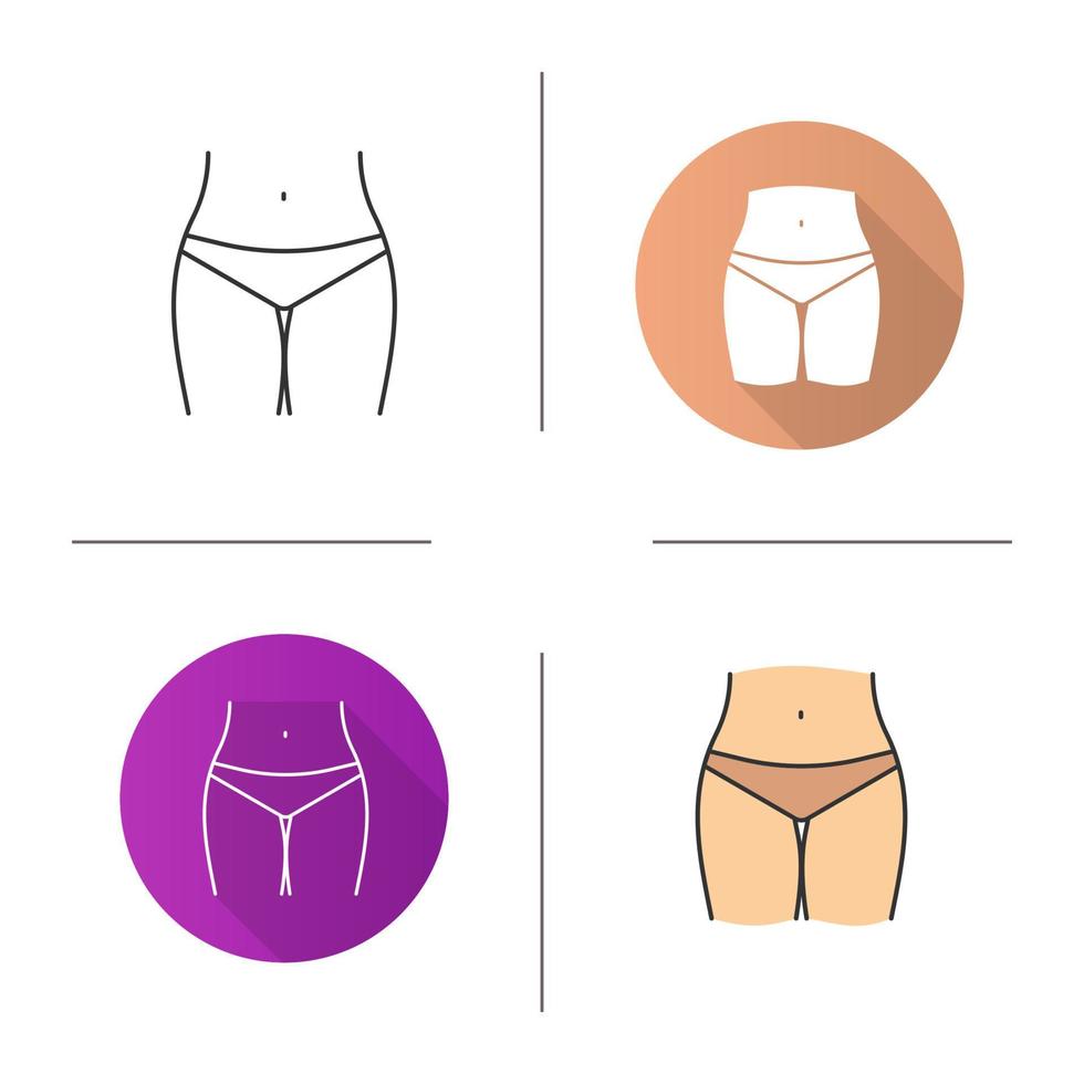 icono de la zona del bikini. diseño plano, estilos lineales y de color. ilustraciones vectoriales aisladas vector