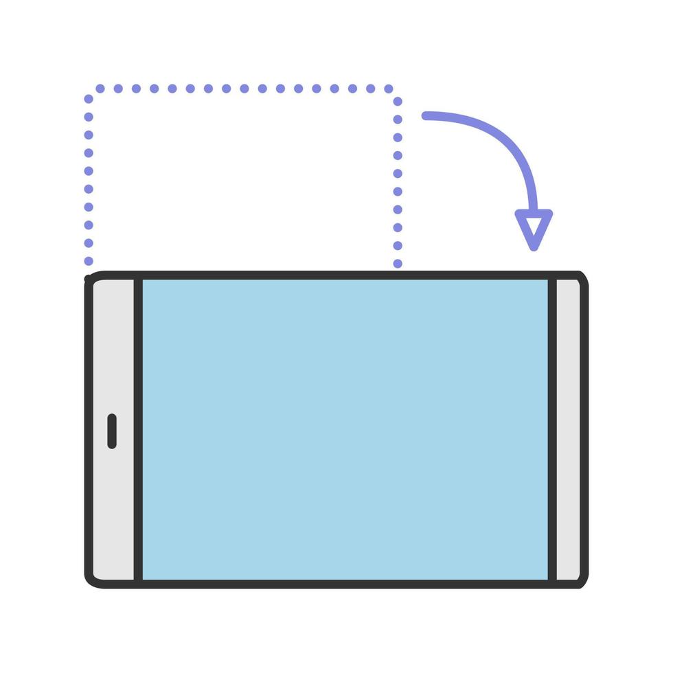Smartphone screen rotation color icon. Screen orientation changing. Isolated vector illustration