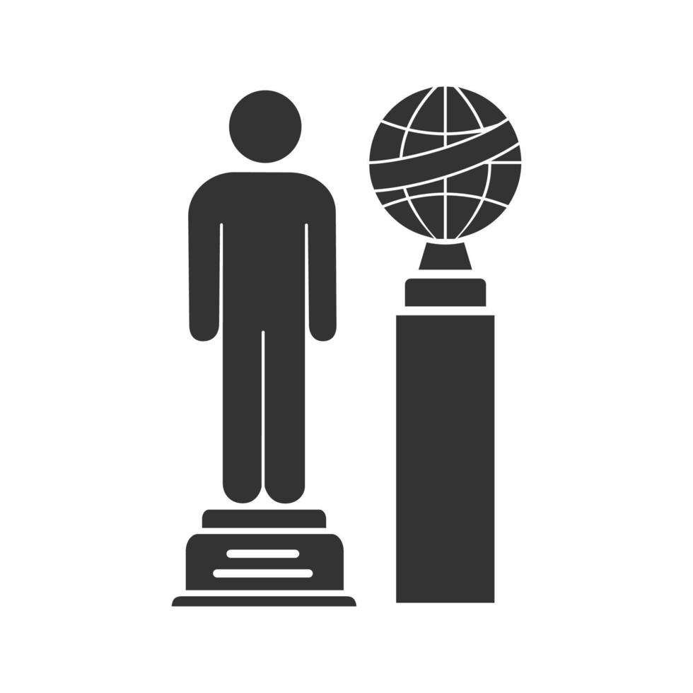 Movie awards glyph icon. Silhouette symbol. Negative space. Vector isolated illustration