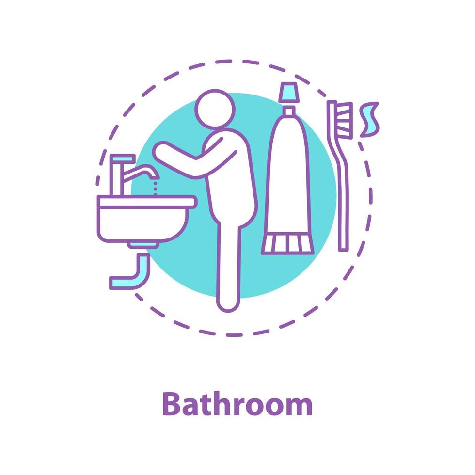 Personal hygiene concept icon. Person washing hands idea thin line illustration. Bathroom. Vector isolated outline drawing