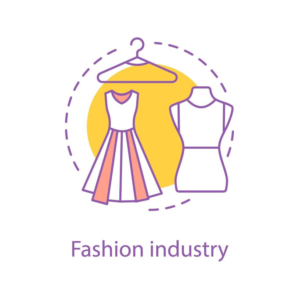 Fashion industry concept icon. Clothing store idea thin line illustration. Tailoring. Clothes. Vector isolated outline drawing