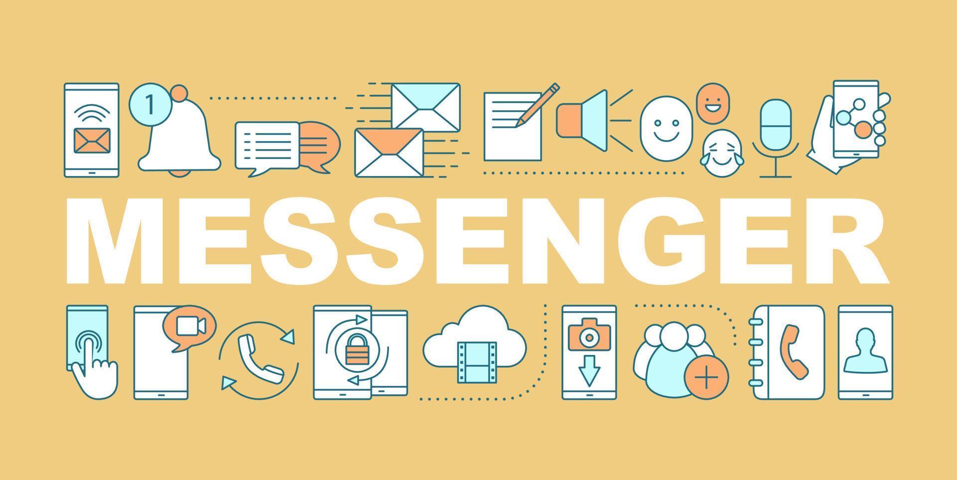 Messenger word concepts banner. Mailing, chatting. Online communication