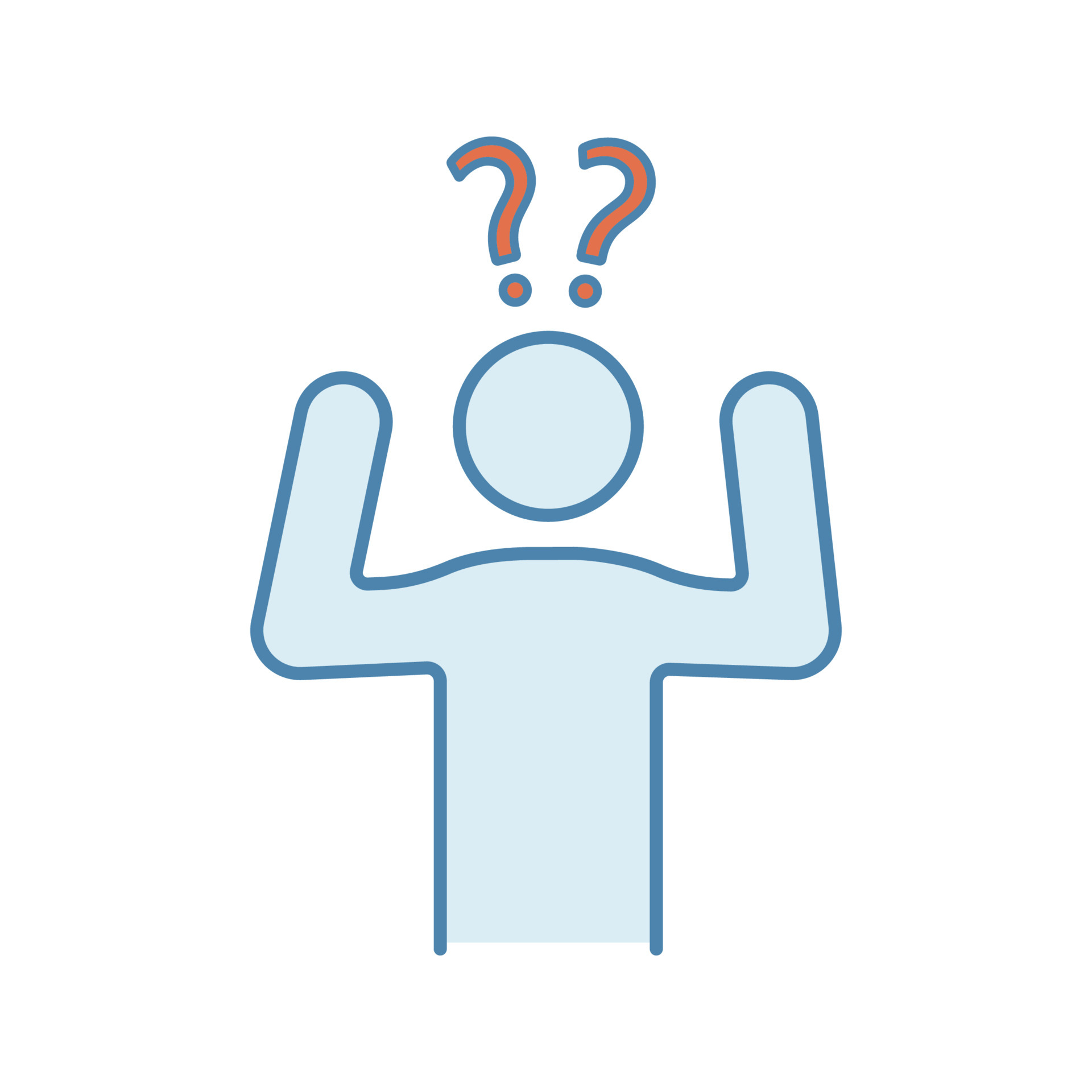 Confusion color icon. Making decisions. Indecision. A lot of questions.  Indecisive person. Perplexity. Emotional stress symptom. Isolated vector  illustration 4620031 Vector Art at Vecteezy