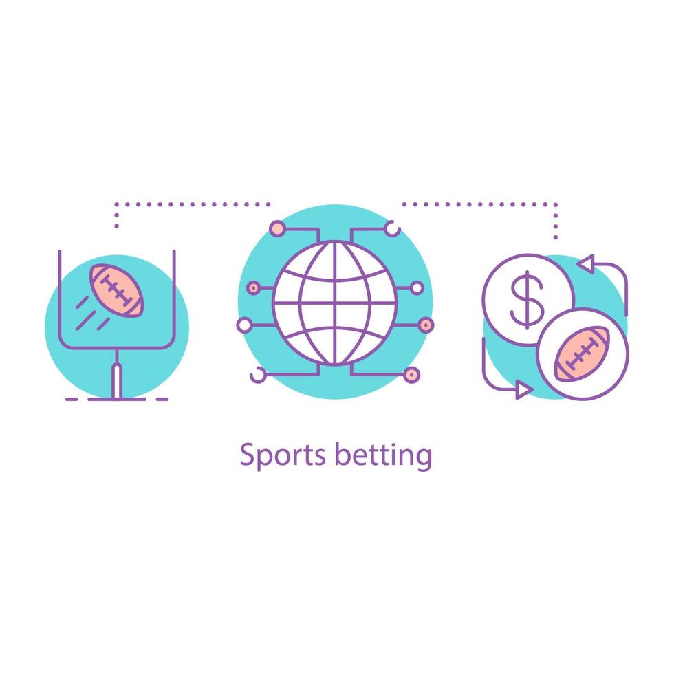 Sports betting concept icon. American football competition idea. Thin line illustration. Team sport. Vector isolated outline drawin